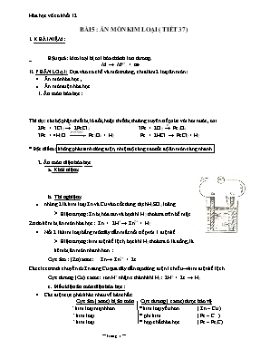 Bài tập ôn tập Hóa học vô cơ Lớp 12